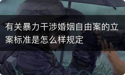 有关暴力干涉婚姻自由案的立案标准是怎么样规定