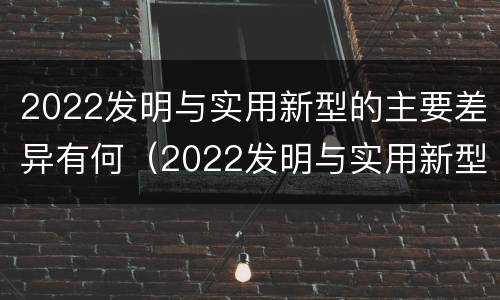 2022发明与实用新型的主要差异有何（2022发明与实用新型的主要差异有何特点）