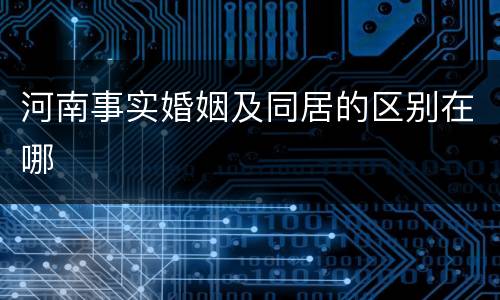 河南事实婚姻及同居的区别在哪