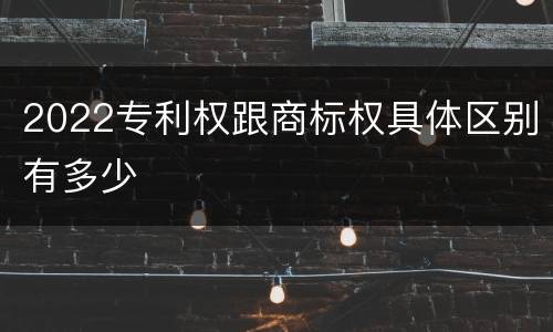 2022专利权跟商标权具体区别有多少