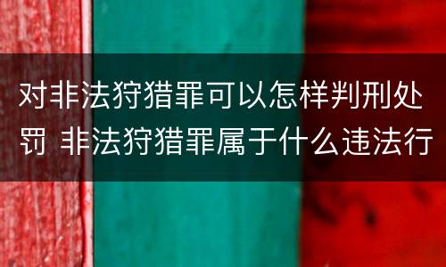 对非法狩猎罪可以怎样判刑处罚 非法狩猎罪属于什么违法行为