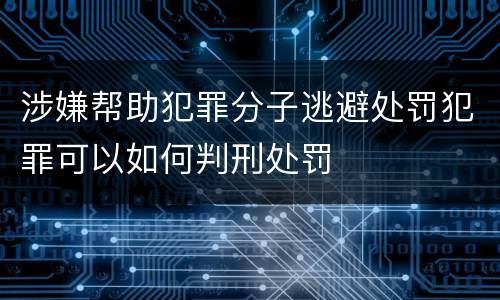 涉嫌帮助犯罪分子逃避处罚犯罪可以如何判刑处罚