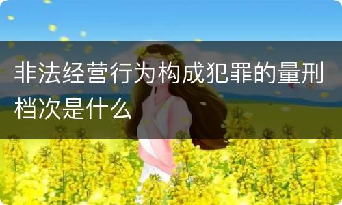 非法经营行为构成犯罪的量刑档次是什么