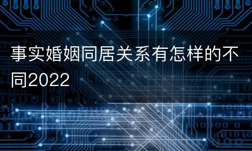 事实婚姻同居关系有怎样的不同2022