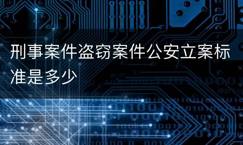 刑事案件盗窃案件公安立案标准是多少