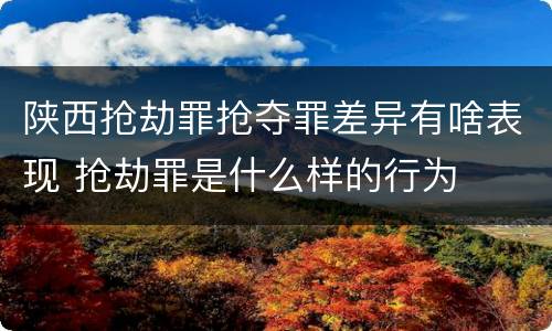 陕西抢劫罪抢夺罪差异有啥表现 抢劫罪是什么样的行为