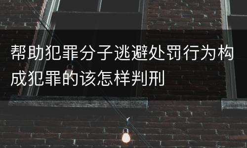 帮助犯罪分子逃避处罚行为构成犯罪的该怎样判刑