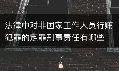 法律中对非国家工作人员行贿犯罪的定罪刑事责任有哪些