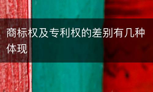 商标权及专利权的差别有几种体现