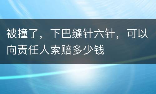 被撞了，下巴缝针六针，可以向责任人索赔多少钱