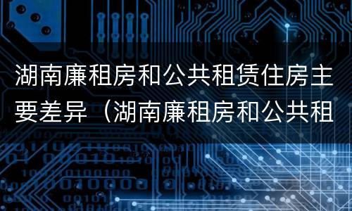 湖南廉租房和公共租赁住房主要差异（湖南廉租房和公共租赁住房主要差异有哪些）