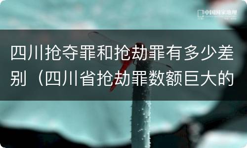 四川抢夺罪和抢劫罪有多少差别（四川省抢劫罪数额巨大的标准）
