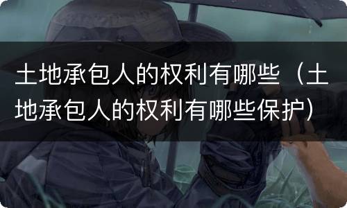 土地承包人的权利有哪些（土地承包人的权利有哪些保护）