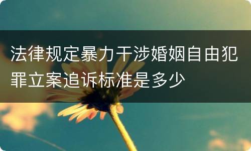法律规定暴力干涉婚姻自由犯罪立案追诉标准是多少