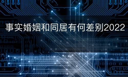 事实婚姻和同居有何差别2022