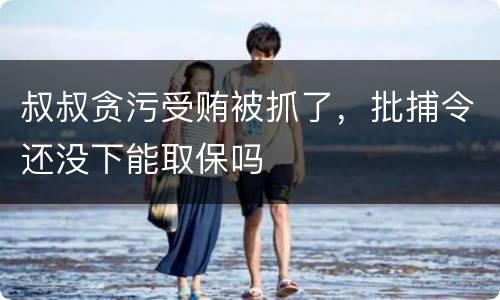 叔叔贪污受贿被抓了，批捕令还没下能取保吗