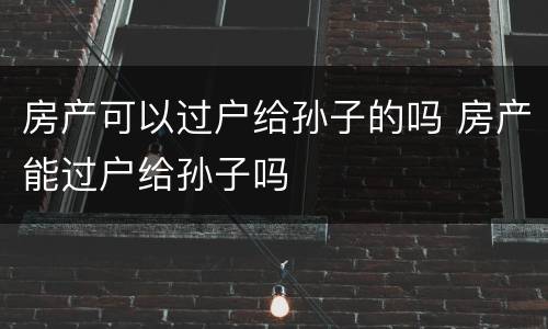 房产可以过户给孙子的吗 房产能过户给孙子吗