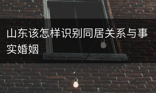 山东该怎样识别同居关系与事实婚姻