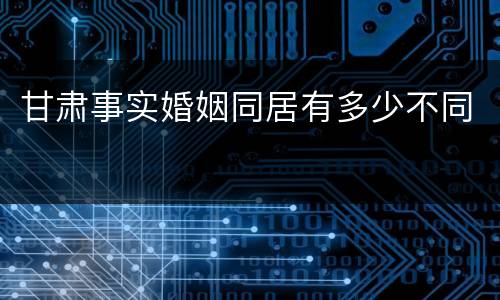甘肃事实婚姻同居有多少不同