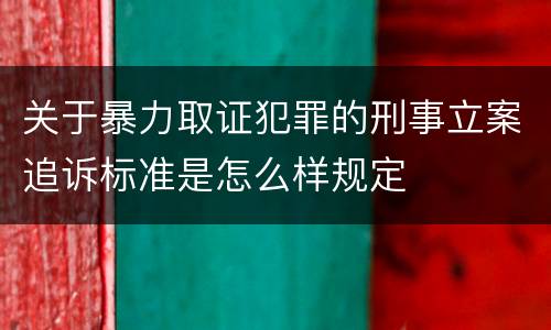 关于暴力取证犯罪的刑事立案追诉标准是怎么样规定