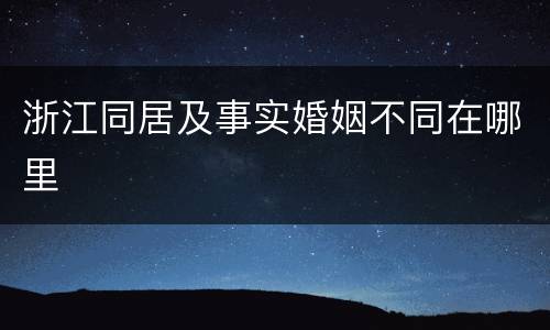 浙江同居及事实婚姻不同在哪里