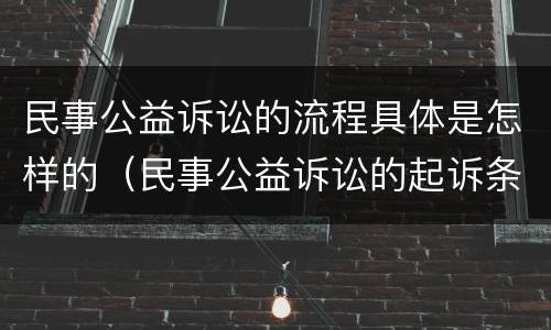 民事公益诉讼的流程具体是怎样的（民事公益诉讼的起诉条件）