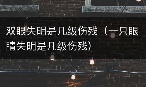 双眼失明是几级伤残（一只眼睛失明是几级伤残）