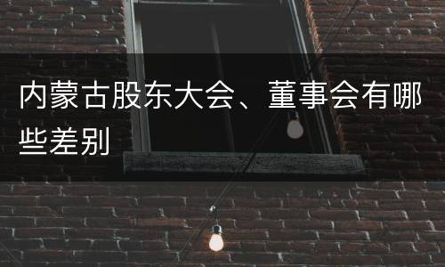 内蒙古股东大会、董事会有哪些差别