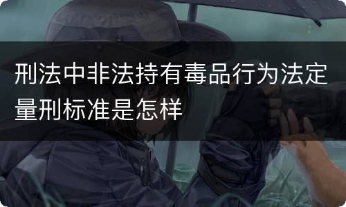 刑法中非法持有毒品行为法定量刑标准是怎样