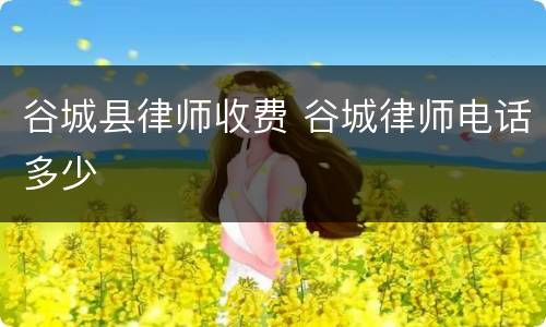 谷城县律师收费 谷城律师电话多少