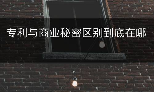 专利与商业秘密区别到底在哪