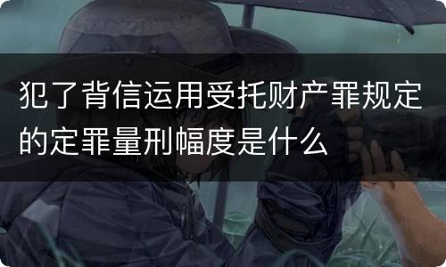 犯了背信运用受托财产罪规定的定罪量刑幅度是什么