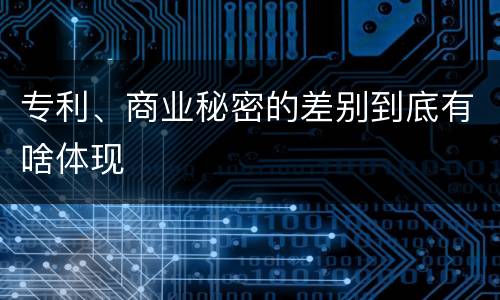 专利、商业秘密的差别到底有啥体现