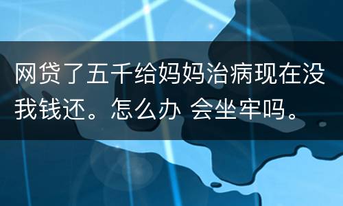 网贷了五千给妈妈治病现在没我钱还。怎么办 会坐牢吗。