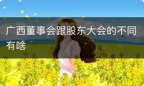 广西董事会跟股东大会的不同有啥