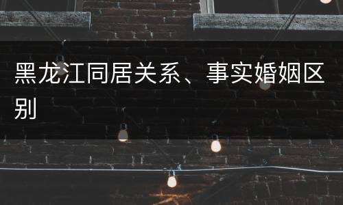 黑龙江同居关系、事实婚姻区别