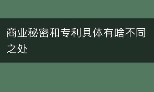 商业秘密和专利具体有啥不同之处