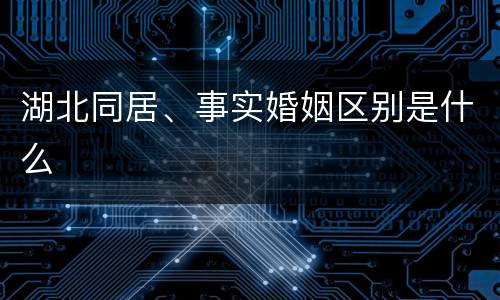 湖北同居、事实婚姻区别是什么
