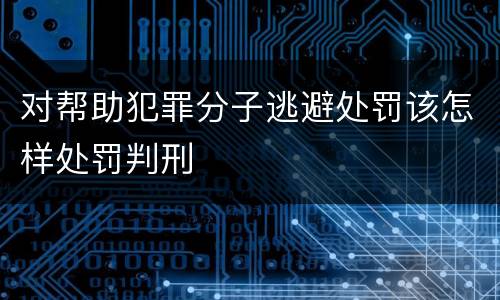对帮助犯罪分子逃避处罚该怎样处罚判刑