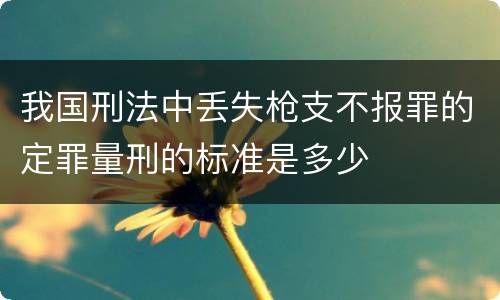 我国刑法中丢失枪支不报罪的定罪量刑的标准是多少