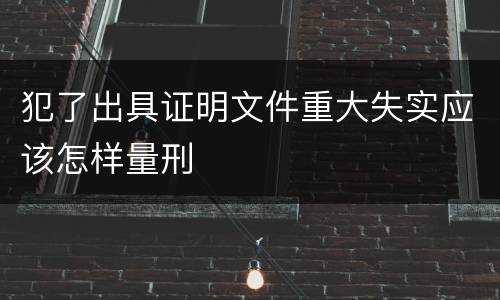 犯了出具证明文件重大失实应该怎样量刑