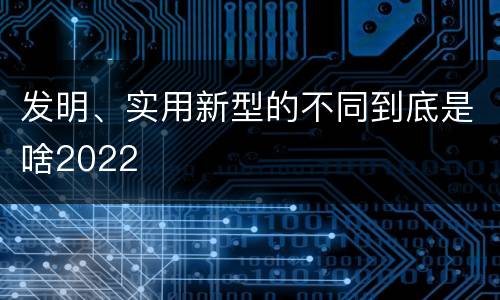 发明、实用新型的不同到底是啥2022