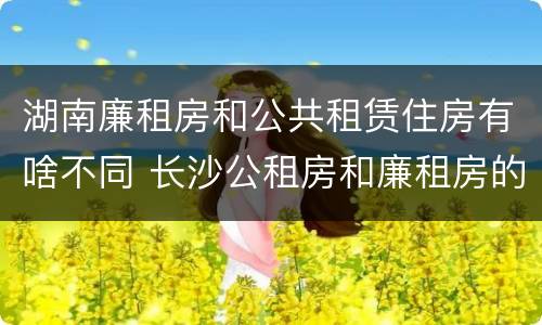 湖南廉租房和公共租赁住房有啥不同 长沙公租房和廉租房的区别