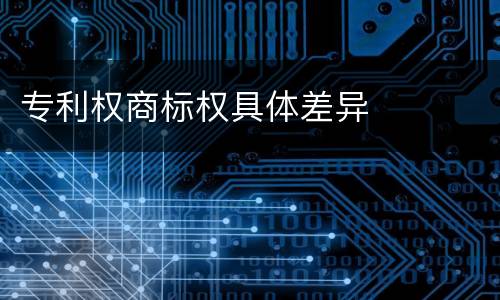 专利权商标权具体差异