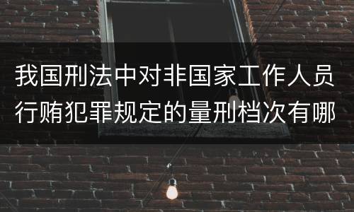 我国刑法中对非国家工作人员行贿犯罪规定的量刑档次有哪些