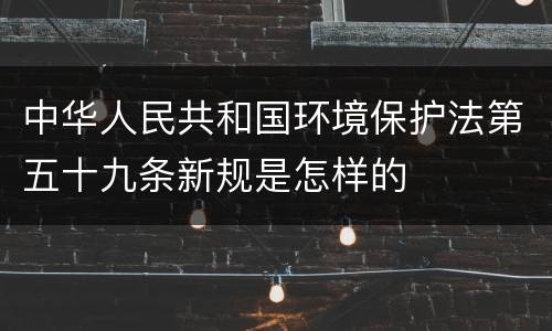 中华人民共和国环境保护法第五十九条新规是怎样的