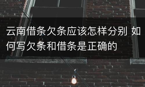 云南借条欠条应该怎样分别 如何写欠条和借条是正确的