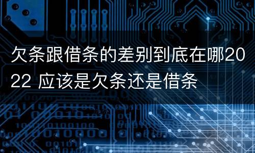 欠条跟借条的差别到底在哪2022 应该是欠条还是借条
