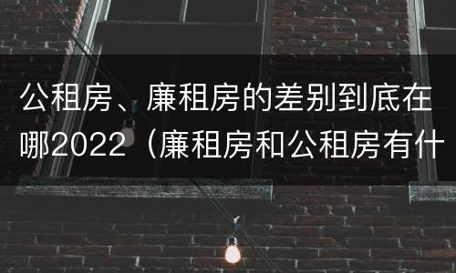 公租房、廉租房的差别到底在哪2022（廉租房和公租房有什么差别）