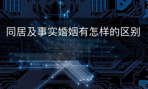 同居及事实婚姻有怎样的区别